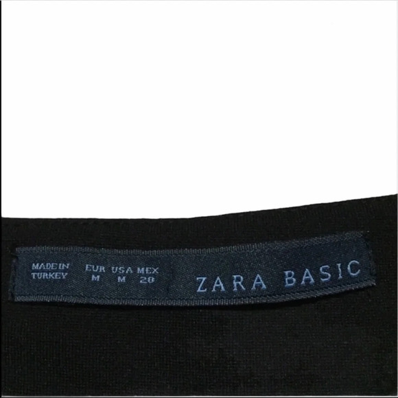 Zara Basic Black Dress Lamb Leather Shoulder Size Medium - Picture 5 of 6